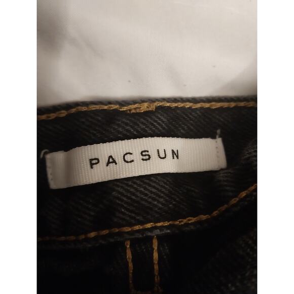 PacSun High Rise Straight Leg Black Jeans Silver Butterfly Print Junior Size 25 - Picture 7 of 14